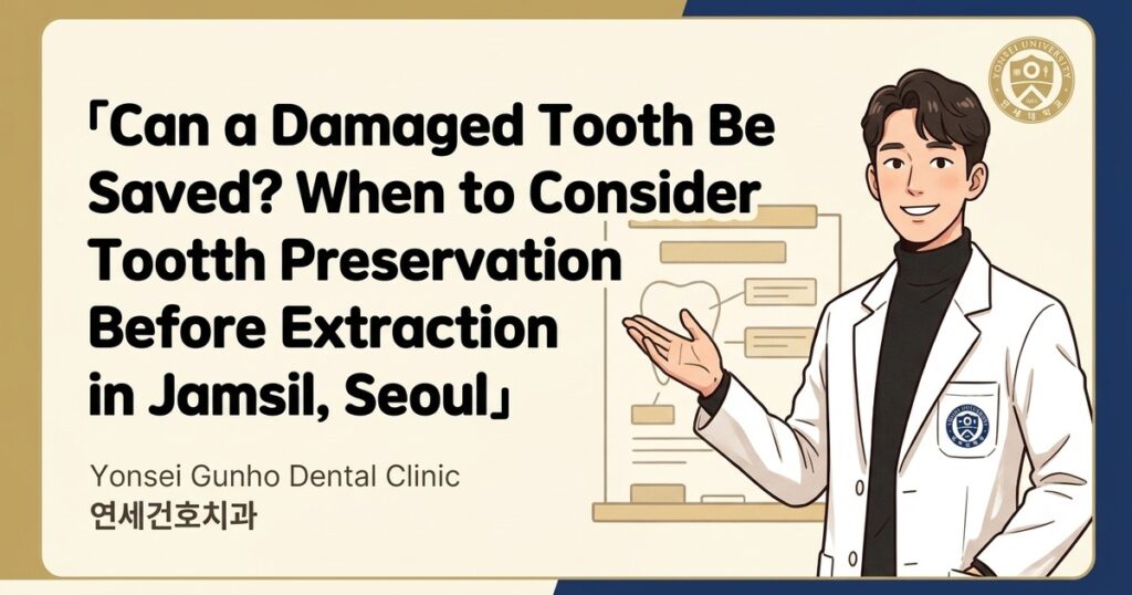 save damaged tooth Jamsil Seoul - 연세건호치과 / Yonsei Gunho Dental Clinic